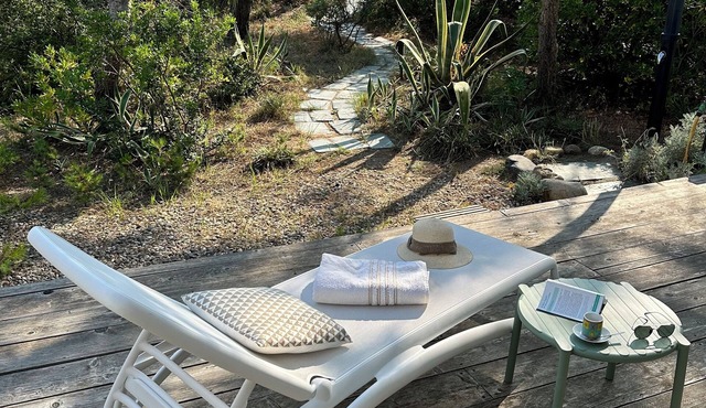 Les pieds dans l'eau, house sleeps 4, lido de la Marana, unique location.