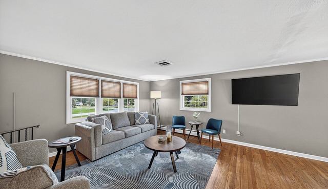 Less than 3 Miles to ND. Pool, game room and 4 Bedrooms. Firepit and huge yard