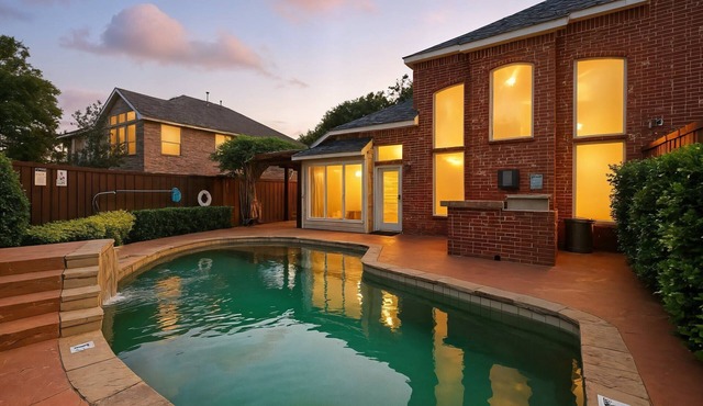 Lewisville Luxe Oasis | Pool, BBQ, Theater Room