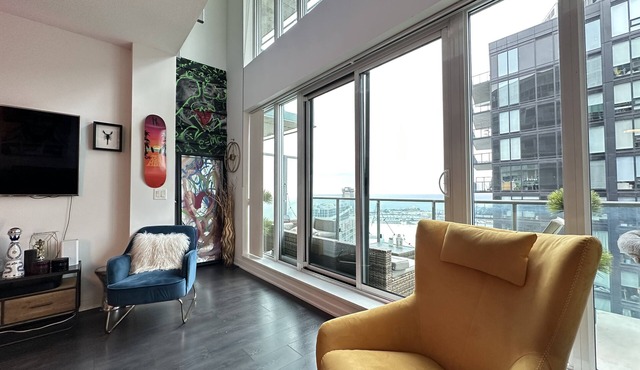 Liberty Village charm, vibrant community, and a spacious loft await your stay!