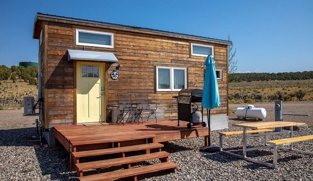 Lion Canyon was built by Mitchcraft in Fort Collins, Colorado as part of HGTV's "Tiny House Hunters". This home has two lofts, each with a Queen bed. One is accessible by stairs and one by ladder.