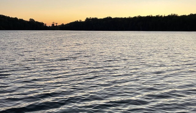 Little Red Cabin steps from beautiful lake Wabana!