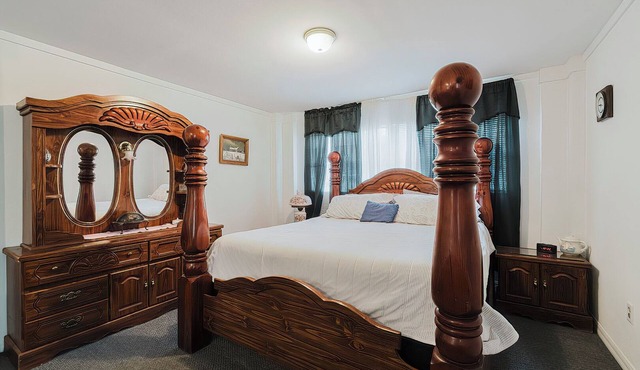 Little Red House with a vintage/retro feel to it. 3 bedrooms 2 full bathrooms