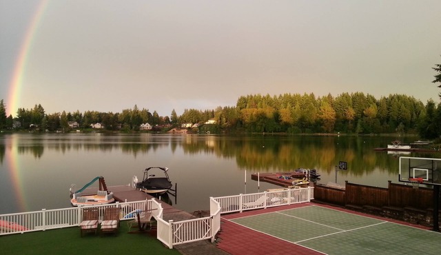Live the Dream On Long Lake! Boating, Fishing, Swimming Paradise w/Sports Court!