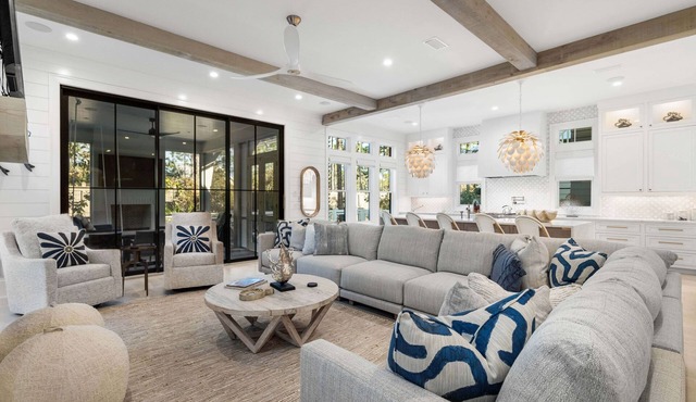 Loaded Luxe Home with Pool and Carriage House, 3 Minutes to Camp WaterColor