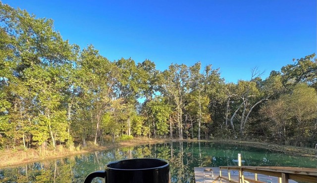 Lodge in the Missouri Hills ~ stocked pond ~ secluded retreat! SLEEPS 10!