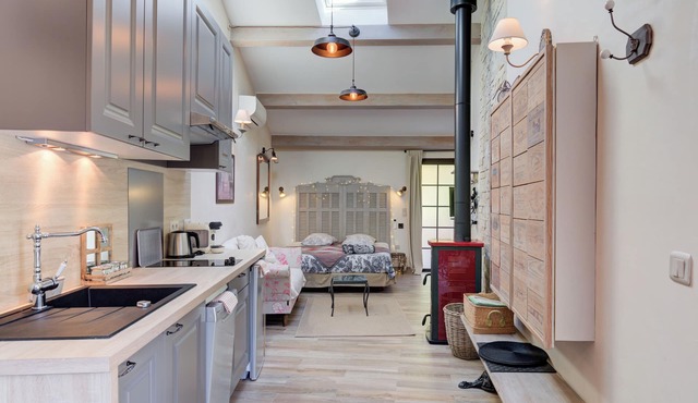 Loft studio atelier with pool in walking distance to the beach and old town