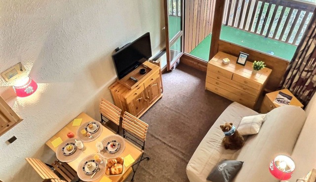 Loft studio in Val d'Isère for 3 people with pets allowed & covered parking