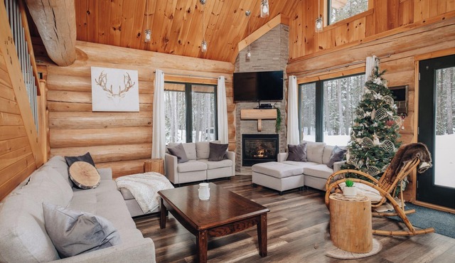 Log cabin with beach, spa, volleyball