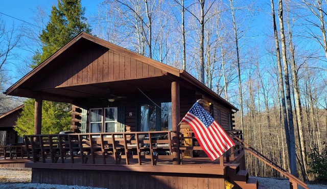 Log Cabin 8 with Hot Tub at Osborn Boat Ramp on Patoka Lake