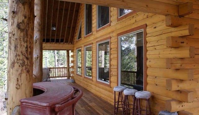 Log Cabin Golf Course Front-Terrace Lakes, gorgeous wrap around deck with views