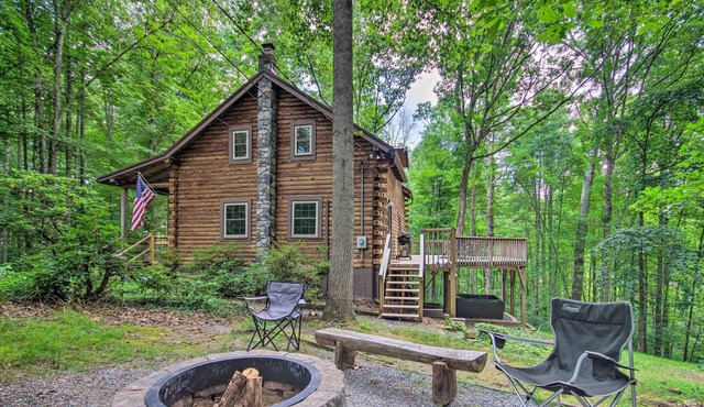 Log Cabin in the Woods w/ Deck, Game Room, Hot Tub