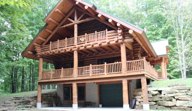 Log cabin in the woods