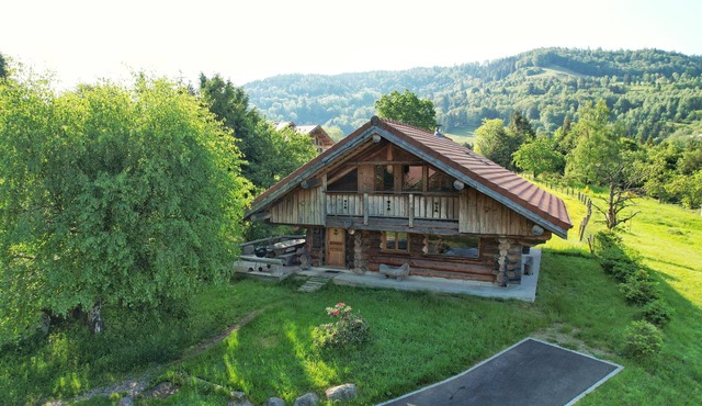Log cabin, private jacuzzi, pool and sauna access, near La Bresse