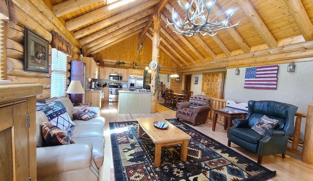Log cabin style home on secluded 48 acre property