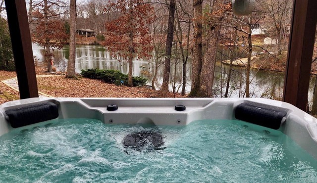 Log Cabin w/Hot Tub & Waterfront Patio!