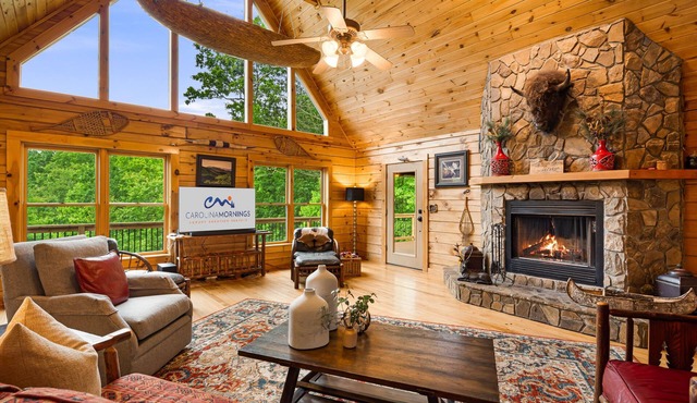 Log Cabin w/Hot Tub + Biltmore Pass | Black Mountain Views