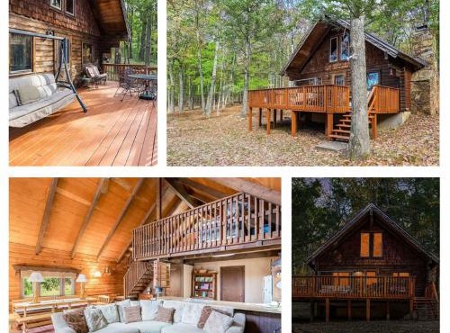 Log Cabin w Loft, Hot Tub, Deck, Fire Pit, & WiFi