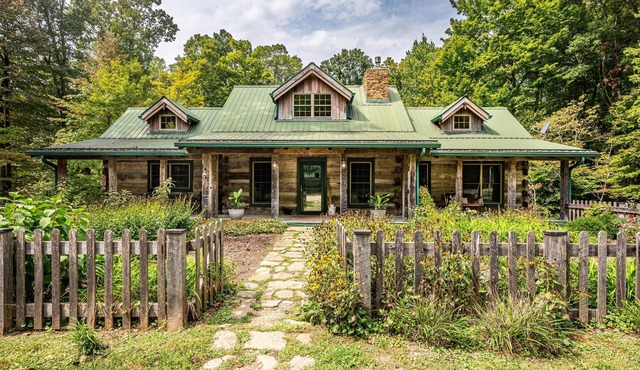 Log Cabin w/Pond, Hot Tub & Game Room | Pet-Friendly 3BR, 2 BA