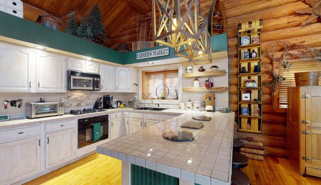 Log Cabin with HGTV Style Backyard INCREDIBLE property