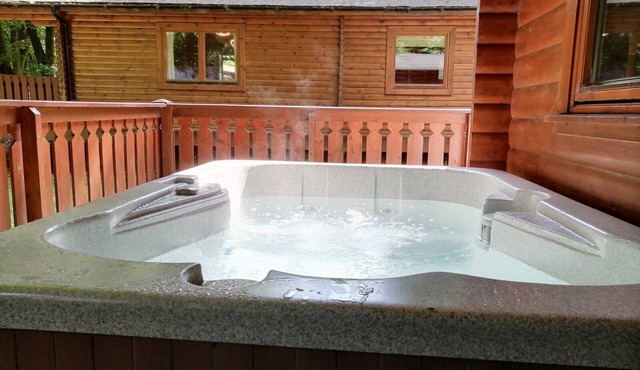 Log cabin with hot tub and nestled in Kenwick Park, Louth