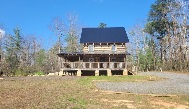 Log Cabin with Koi Pond in Mayberry on the “Surry County Wine Trail”