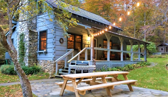 Log Cabin with Stream on 2 Acres <20 Min to Downtown Asheville with 1 Gig Fiber