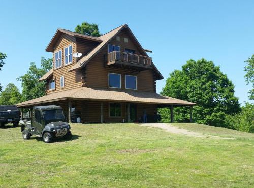 LOG HOME CANINE RETREAT with DOG ART COLLECTION