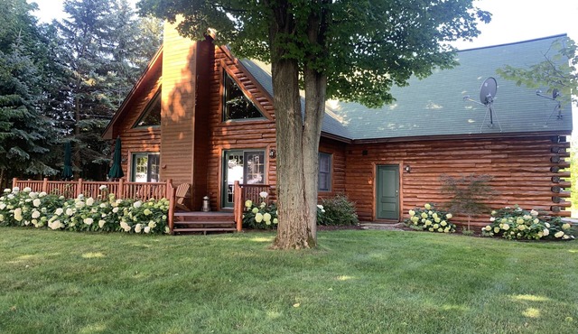 Log home overlooking Torch Lake