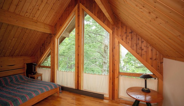 Log house with lake view