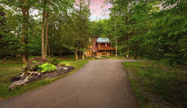 Logged & Loaded Cabin! 9Min to WISP! Hot tub, fire pit! Pets! EV charger!n