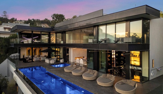 London Dream: Glamorous Sunset Strip Modern Compound with Theater, Pool & Spa