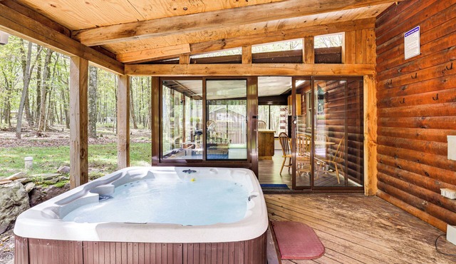 Long Pond Log Cabin w/ Hot Tub Soaks & Outdoor Fun