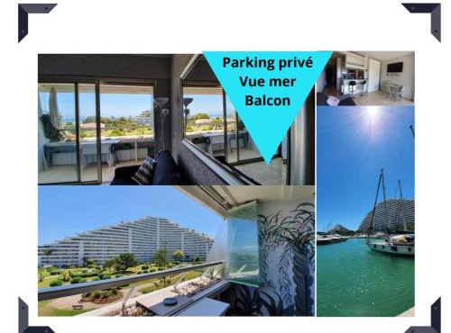 Lovely apartment in Marina Baie des Anges- Baronnet - Sew view, free parking spaces on site, restaurants, beach, supermarket