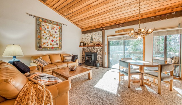 Lovely condo with free WiFi, pellet stove, large deck, & serene setting