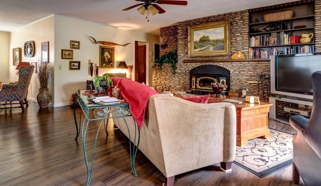 Lovely Cottage Rental with Waterfall on San Gabriel River near Austin, Texas