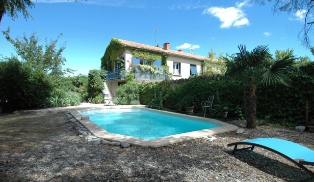 Lovely Maubec apartment with private gardens, heated saltwater pool & internet