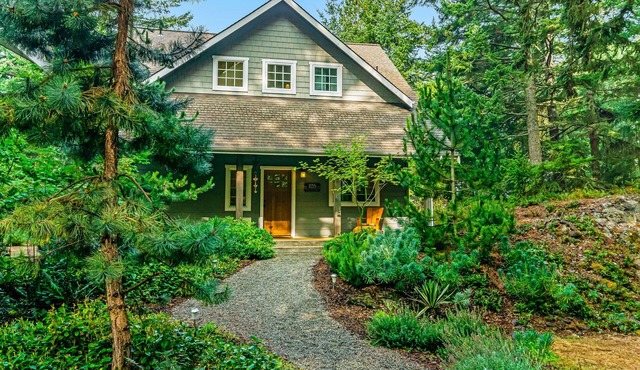 Lovely Orcas Island craftsman-style home in a serene setting with inviting deck