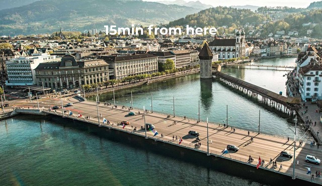 Lucerne Bright Double Room by Mount Pilatus