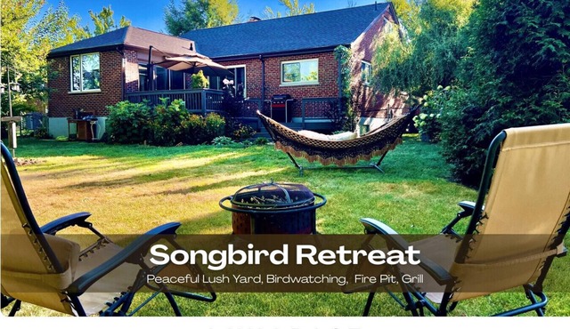 Lush Fenced Back Yard | Lush Yard | Birdwatching | Fire Pit | Hammock