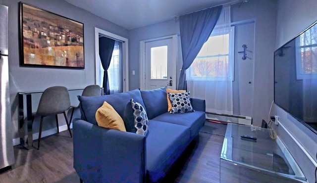 LUX APT King Bed, washer dryer dishwasher.