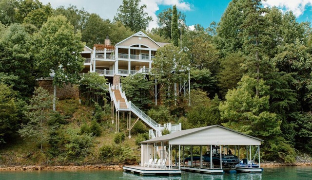 Lux Norris Lake Home|Private Dock & Stunning Views