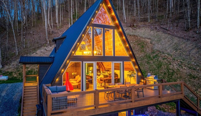 Lux Sunset Smoky Mountain Views! HotTub, GameRm & Theatre -Maggie Valley-Sylva
