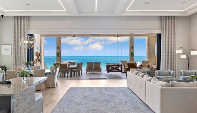 Luxe Beachfront Mansion | Private Pool, Theater + Game Room