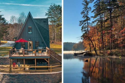 LUXE Lake Adger-Lakefront Home, Private Dock, Hot Tub, Fire Pit, Canoe, Epic Mtn & Lake Views, Universal EV Station