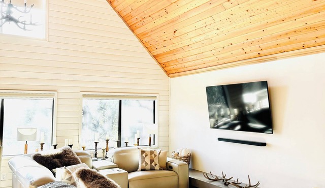 Luxe Lake View Cabin w/private lake-Forest Backyard-Near Woodland Lake Park