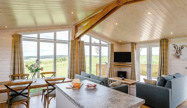Luxurious and contemporary lodge with stunning countryside views.