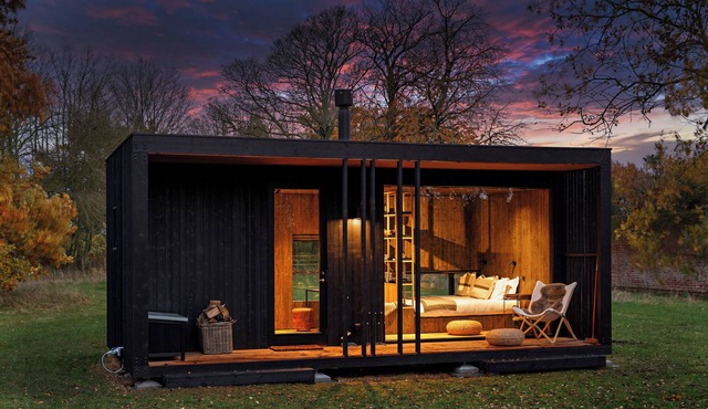 Luxurious Cabin at Thursford Castle, immersed in North Norfolk countryside.