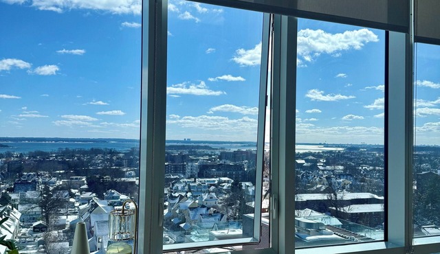 Luxury 1-bedroom apartment in New Rochelle with stunning water views.
