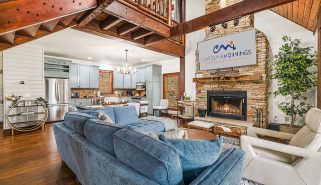 Luxury 4BR mountain home with hot tub, shuffleboard, gated community & views.